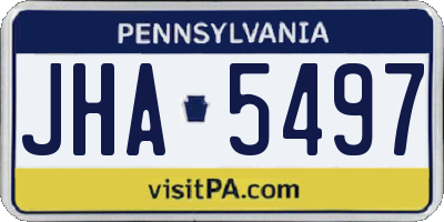 PA license plate JHA5497