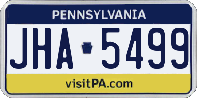 PA license plate JHA5499