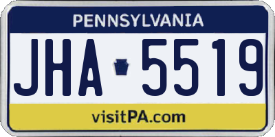 PA license plate JHA5519