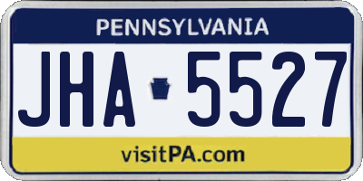 PA license plate JHA5527