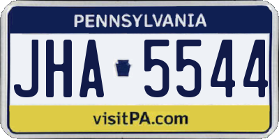 PA license plate JHA5544