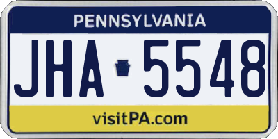 PA license plate JHA5548