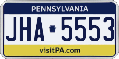 PA license plate JHA5553