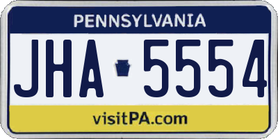 PA license plate JHA5554