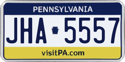 PA license plate JHA5557