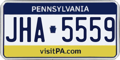 PA license plate JHA5559