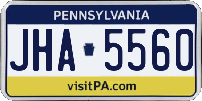 PA license plate JHA5560