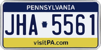 PA license plate JHA5561