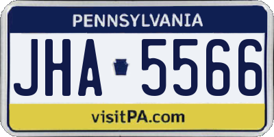 PA license plate JHA5566