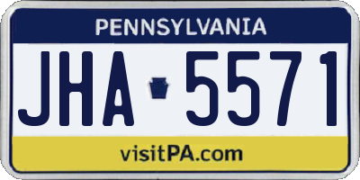 PA license plate JHA5571