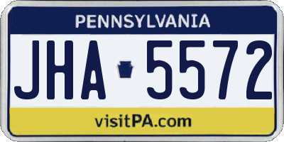 PA license plate JHA5572