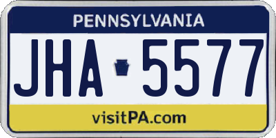 PA license plate JHA5577