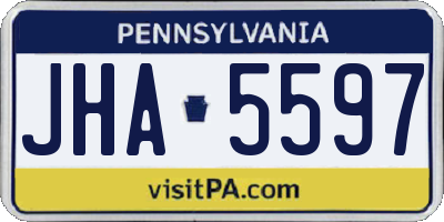 PA license plate JHA5597