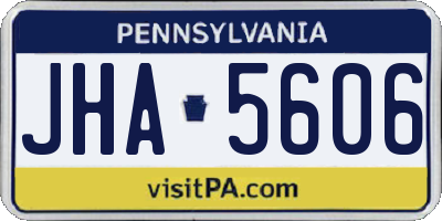 PA license plate JHA5606