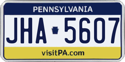 PA license plate JHA5607