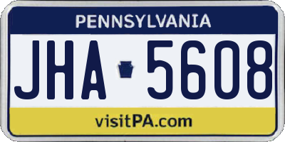 PA license plate JHA5608