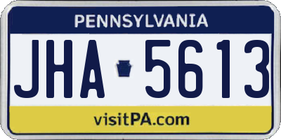 PA license plate JHA5613