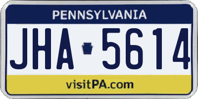 PA license plate JHA5614