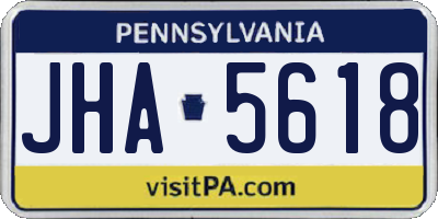 PA license plate JHA5618