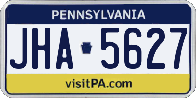 PA license plate JHA5627