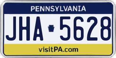 PA license plate JHA5628