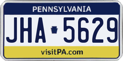 PA license plate JHA5629