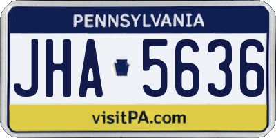 PA license plate JHA5636