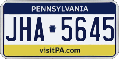 PA license plate JHA5645