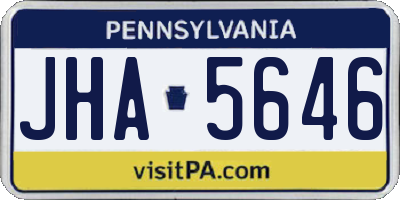 PA license plate JHA5646