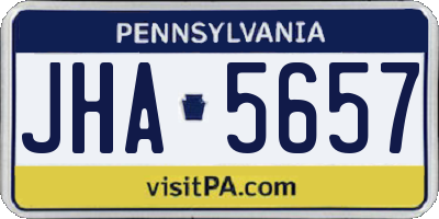 PA license plate JHA5657