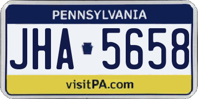 PA license plate JHA5658