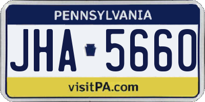 PA license plate JHA5660