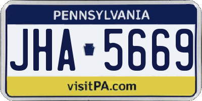 PA license plate JHA5669