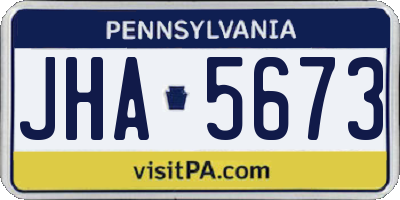 PA license plate JHA5673