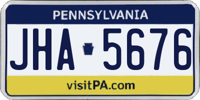 PA license plate JHA5676
