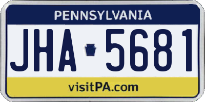 PA license plate JHA5681