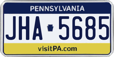 PA license plate JHA5685