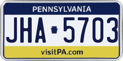 PA license plate JHA5703