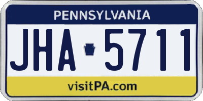 PA license plate JHA5711
