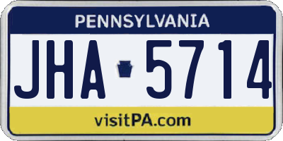 PA license plate JHA5714