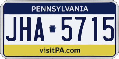 PA license plate JHA5715