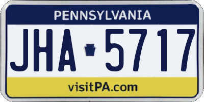 PA license plate JHA5717
