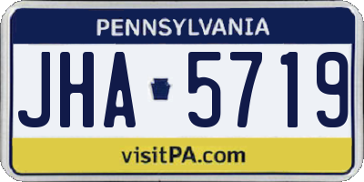 PA license plate JHA5719
