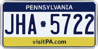 PA license plate JHA5722