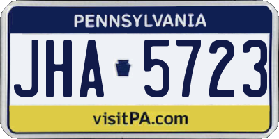 PA license plate JHA5723