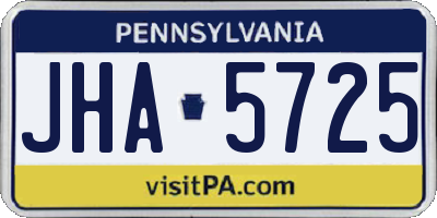 PA license plate JHA5725