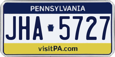 PA license plate JHA5727