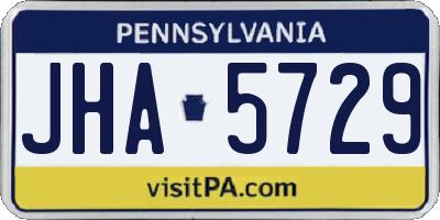 PA license plate JHA5729