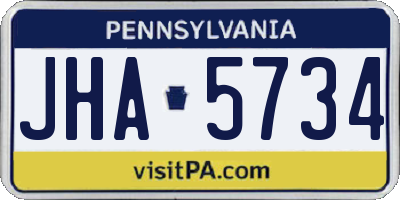 PA license plate JHA5734