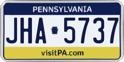 PA license plate JHA5737